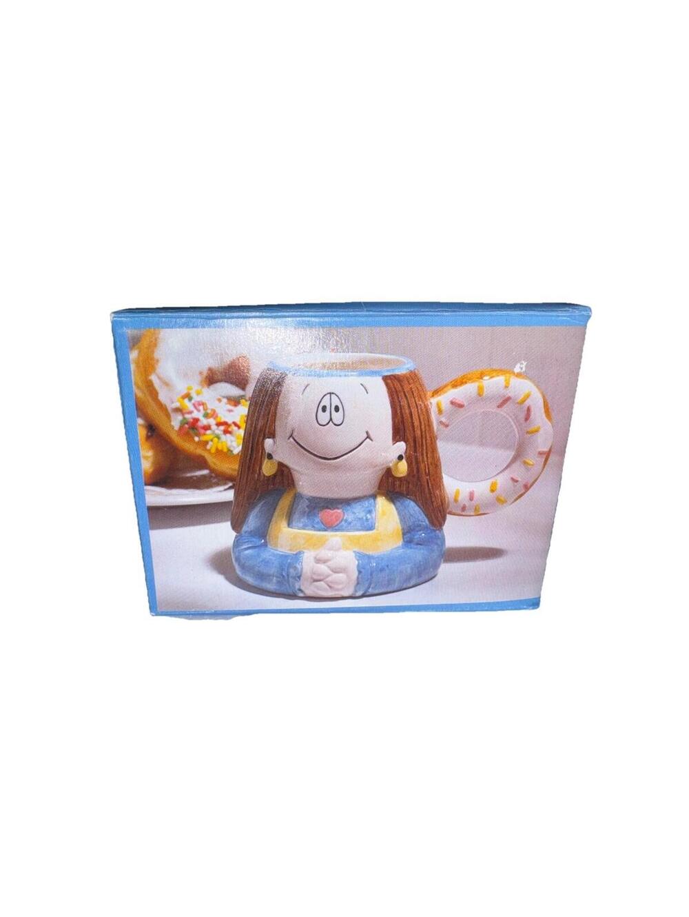 Vintage 1995 Cathy Kitchen Collection Papel Freelance Figural Donut Handle Mug